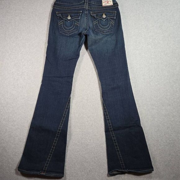 Vintage True Religion Joey Jeans Woman’s 28 Flared Flap Pockets Y2K USA x34 - Picture 1 of 13